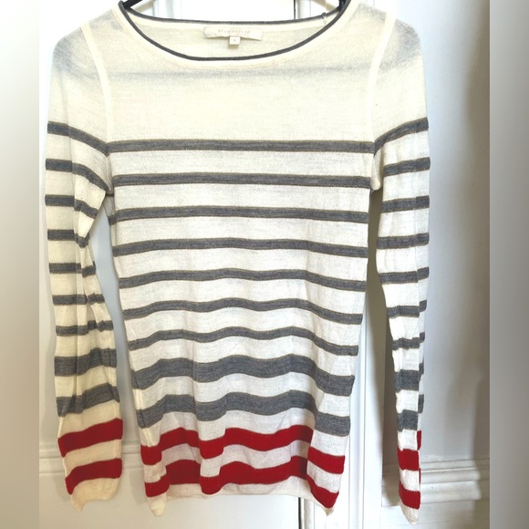 Eryn Brinié Sweater in Cream/Red/Grey, Size Small - Picture 1 of 2